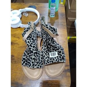 Blowfish Shoe Womens Malibu Micro Wedge Heel Sandal Leopard Print 8.5